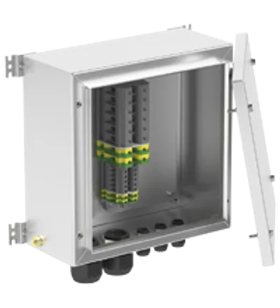 Pepperl Fuchs SR.T* – Terminal and Junction Boxes Ex e / Ex i with Return Flange, Stainless Steel Pepperl Fuchs SR.T* – Terminal and Junction Boxes Ex e / Ex i with Return Flange, Stainless Steel