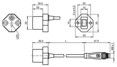 Pepperl Fuchs PMI14V-F112-U-IO-2M-V31 – Inductive positioning system Pepperl Fuchs PMI14V-F112-U-IO-2M-V31 – Inductive positioning system