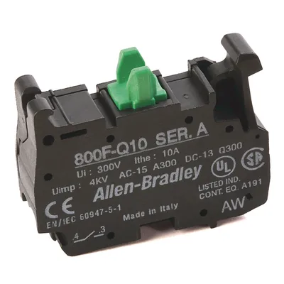 Rockwell Automation / Allen-Bradley 800F-Q10 – 22mm Contact Block 800F PB