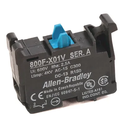 Rockwell Automation / Allen-Bradley 800F-X01V – 22mm Contact Block 800F PB
