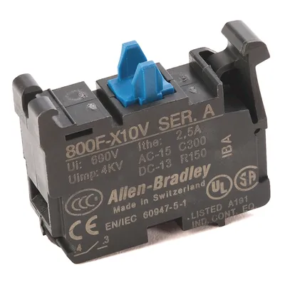 Rockwell Automation / Allen-Bradley 800F-X10V – 22mm Contact Block 800F PB