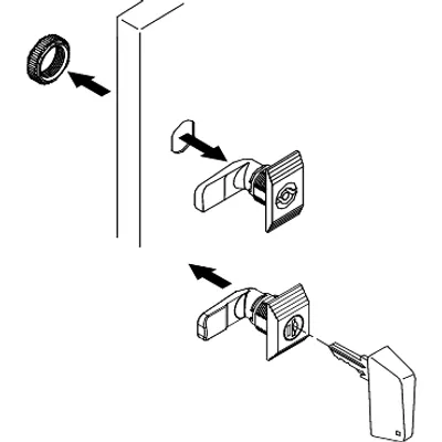Schneider Electric NSYCL220CRN – Complete manual handle lock operated with key 220 (2) for PanelSeT CRN enclosure