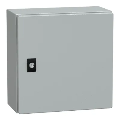 Schneider Electric NSYCRN33150 – PanelSeT CRN plain door w/o mount.plate. H300xW300xD150 IP66 IK10 RAL7035..