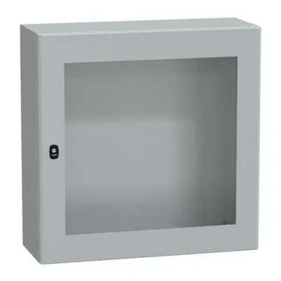 Schneider Electric NSYS3D8830T – Wall mounted steel enclosure, PanelSeT S3D, transparent door, without mounting plate, 800x800x300mm, IP66, IK08