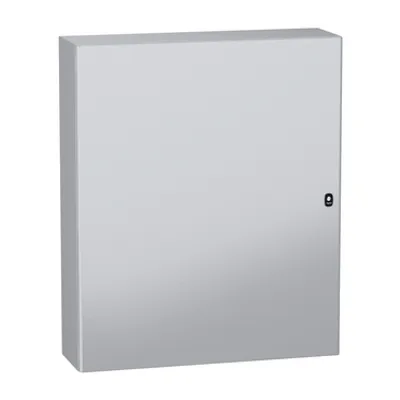 Schneider Electric NSYS3DC121030 – Wall mounted steel enclosure, PanelSeT S3DC, plain door, without plain chasis, 1200x1000x300mm, IP66, IK10