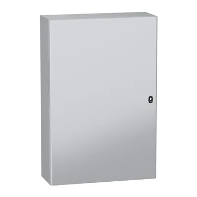 Schneider Electric NSYS3DC12830 – Wall mounted steel enclosure, PanelSeT S3DC, plain door, without plain chasis, 1200x800x300mm, IP66, IK10