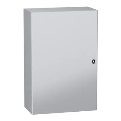 Schneider Electric NSYS3DC12840 – Wall mounted steel enclosure, PanelSeT S3DC, plain door, without plain chasis, 1200x800x400mm, IP66, IK10