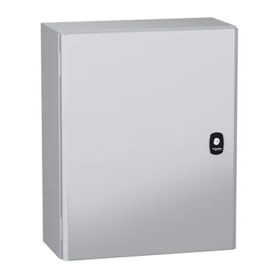 Schneider Electric NSYS3DC5420 – Wall mounted steel enclosure, PanelSeT S3DC, plain door, without plain chasis, 500x400x200mm, IP66, IK10