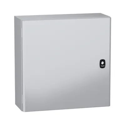 Schneider Electric NSYS3DC5520 – Wall mounted steel enclosure, PanelSeT S3DC, plain door, without plain chasis, 500x500x200mm, IP66, IK10