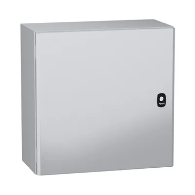 Schneider Electric NSYS3DC5525 – Wall mounted steel enclosure, PanelSeT S3DC, plain door, without plain chasis, 500x500x250mm, IP66, IK10