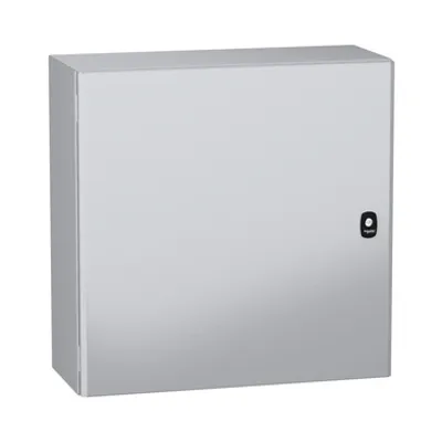 Schneider Electric NSYS3DC6625 – Wall mounted steel enclosure, PanelSeT S3DC, plain door, without plain chasis, 600x600x250mm, IP66, IK10