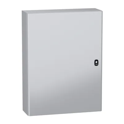 Schneider Electric NSYS3DC8620 – Wall mounted steel enclosure, PanelSeT S3DC, plain door, without plain chasis, 800x600x200mm, IP66, IK10
