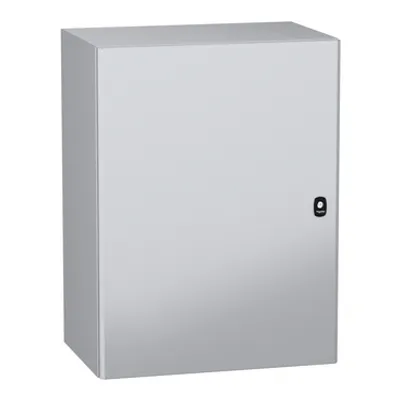 Schneider Electric NSYS3DC8640 – Wall mounted steel enclosure, PanelSeT S3DC, plain door, without plain chasis, 800x600x400 mm, IP66, IK10