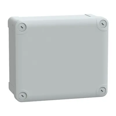 Schneider Electric NSYTBP19168 – PC box IP66 IK08 RAL7035 Int.H175W150D80 Ext.H193W164D87 Opaque PC cover H20