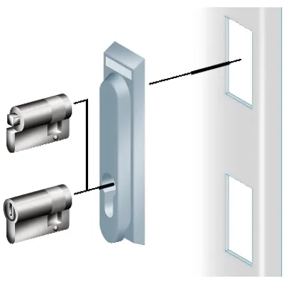 Schneider Electric NSYTDB5ME – Universal enclosures accessory, Insert for retractable handle, 5 mm double bar lock