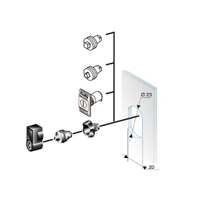 Schneider Electric NSYTT6CRN – Triangular lock insert 6,5mm. For PanelSeT CRN and PanelSeT PLM encl.