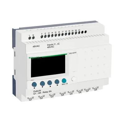 Schneider Electric SR2A201E – Compact smart relay Zelio Logic - 20 I O - 48 V AC - no clock - display