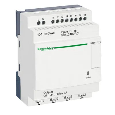 Schneider Electric SR2E121FUSP003 – Compact smart relay, Zelio Logic, 12 I/O, 100...240 VAC, no display