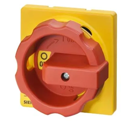 Siemens 3LD9284-3D – Rotary operating mechanism, actuating lever Red / yellow, for center-hole Front mounting, for 63 A to 125 A Siemens 3LD9284-3D – Rotary operating mechanism, actuating lever Red / yellow, for center-hole Front mounting, for 63 A to 125 A