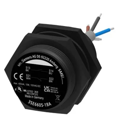 Siemens 3SE6605-1BA – Magnetically operated switch contact block round M30 contact elements 1 NO+1 NC with 3 m cable Siemens 3SE6605-1BA – Magnetically operated switch contact block round M30 contact elements 1 NO+1 NC with 3 m cable