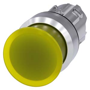Siemens 3SU1051-1AD30-0AA0-Z Y15 – Illuminated mushroom pushbutton, 22 mm, round, metal, shiny