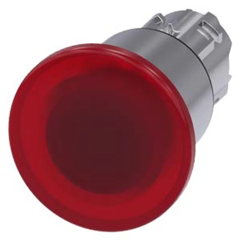 Siemens 3SU1051-1ED20-0AA0-Z Y15 – Illuminated mushroom pushbutton, 22 mm, round, metal, shiny