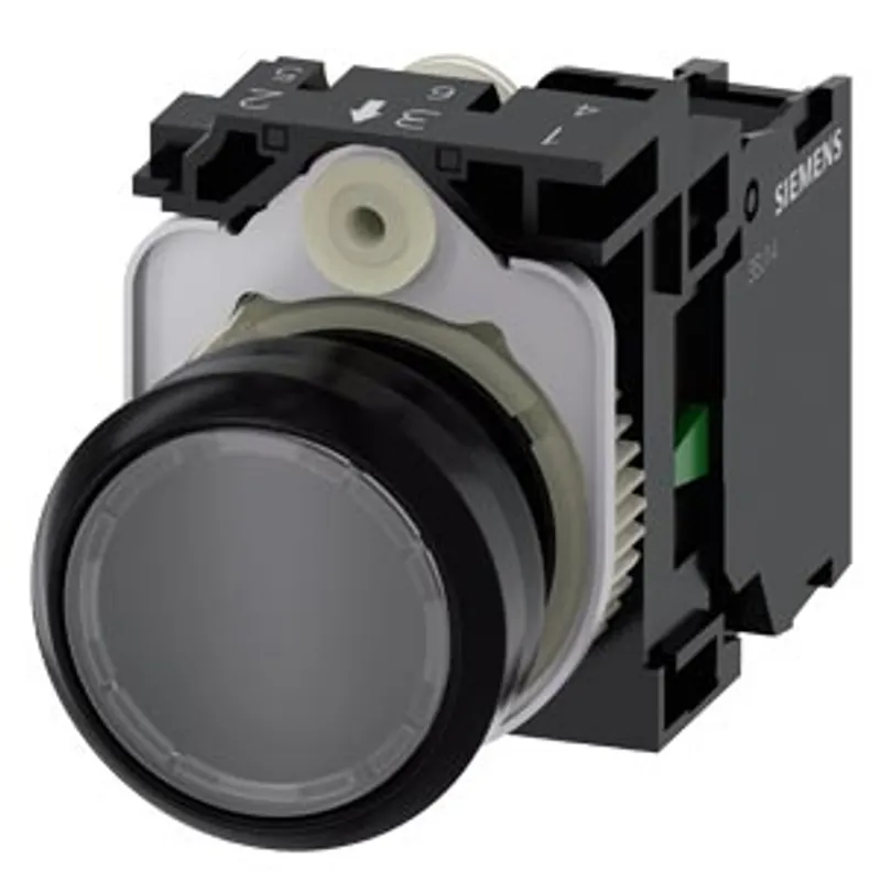 Siemens 3SU1100-0AB70-1BA0-Z Y13 – Pushbutton, 22 mm, round, plastic, clear, pushbutton, flat