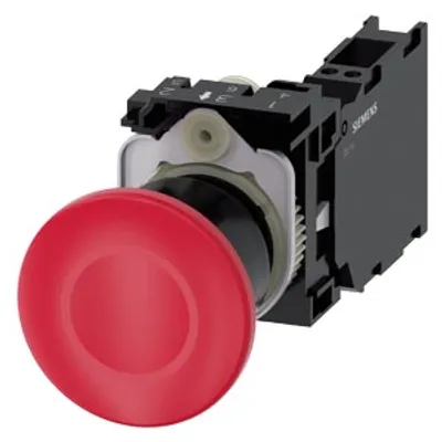 Siemens 3SU1100-1BA20-3FA0-Z Y11 – Mushroom pushbutton, 22 mm, round, plastic, red, 40mm