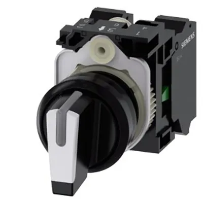 Siemens 3SU1100-2BM60-3NA0 – Selector switch, illuminable, 22 mm, round, plastic, white