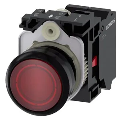 Siemens 3SU1103-0AB20-3CA0 – Illuminated pushbutton, 22 mm, round, plastic, red