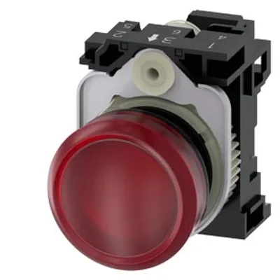 Siemens 3SU1103-6AA20-3AA0-Z Y12 – Indicator lights, 22 mm, round, plastic, red, lens, smooth