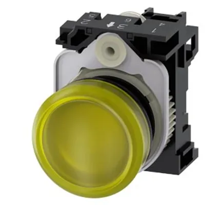 Siemens 3SU1103-6AA30-1AA0-Z X90 – Indicator lights, 22 mm, round, plastic, yellow, lens