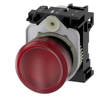 Siemens 3SU1106-6AA20-1AA0 – Indicator lights, 22 mm, round, plastic, red, lens, smooth