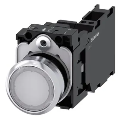 Siemens 3SU1152-0AB60-3FA0-Z Y11 – Illuminated pushbutton, 22 mm, round, metal, shiny, white
