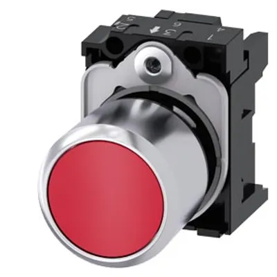 Siemens 3SU1250-0EB20-0AA0-Z Y15 – Pushbutton, compact, with extended stroke (12 mm), 22 mm