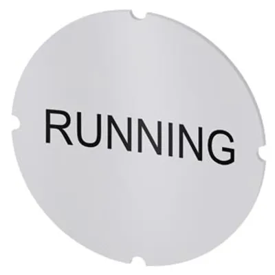 Siemens 3SU1900-0AB71-0EB0 – Inscription plate for illuminated pushbutton, round, milky with black font, with inscription: Running Siemens 3SU1900-0AB71-0EB0 – Inscription plate for illuminated pushbutton, round, milky with black font, with inscription: Running