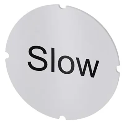 Siemens 3SU1900-0AB71-0EF0 – Inscription plate for illuminated pushbutton, round, milky with black font, with inscription: Slow Siemens 3SU1900-0AB71-0EF0 – Inscription plate for illuminated pushbutton, round, milky with black font, with inscription: Slow