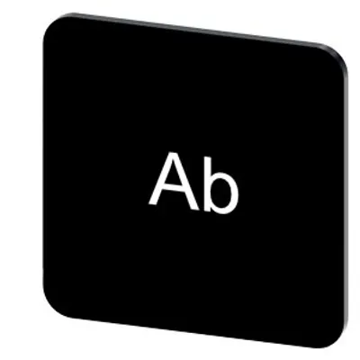 Siemens 3SU1900-0AF16-0AE0-Z Y19 – Labeling plate for gluing on enclosure, label size 22x22 mm, black label, white font, with inscription: Ab Siemens 3SU1900-0AF16-0AE0-Z Y19 – Labeling plate for gluing on enclosure, label size 22x22 mm, black label, white font, with inscription: Ab