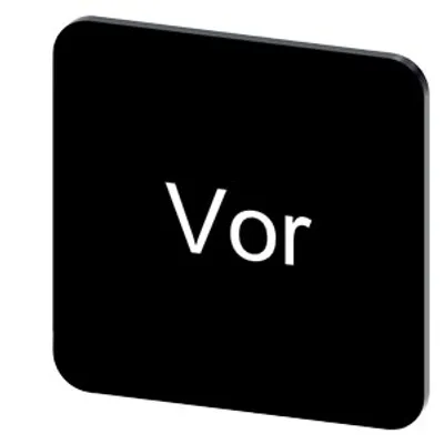 Siemens 3SU1900-0AF16-0AF0 – Labeling plate for gluing on enclosure, label size 22x22 mm, black label, white font, with inscription: Vor Siemens 3SU1900-0AF16-0AF0 – Labeling plate for gluing on enclosure, label size 22x22 mm, black label, white font, with inscription: Vor