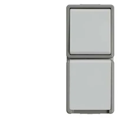 Siemens 5TA4826 – DELTA fläche IP44 Combination two-way switch and SCHUKO socket outlet with increased touch protection…