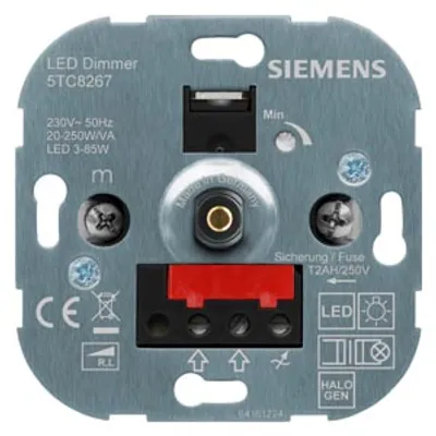 Siemens 5TC8267 – Rotary dimmer with pushbutton on/off for LED lamps 3-85W and incandescent and halogen lamps with magnetic… Siemens 5TC8267 – Rotary dimmer with pushbutton on/off for LED lamps 3-85W and incandescent and halogen lamps with magnetic…