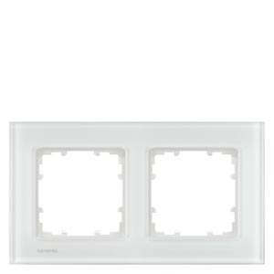 Siemens 5TG1202-1 – DELTA miro glass Frame 2-fold Authentic material white glass 161x 90 mm — photo 1 of 3