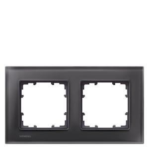 Siemens 5TG1202-2 – DELTA miro glass Frame 2-fold Authentic material black glass 161x 90 mm — photo 1 of 3