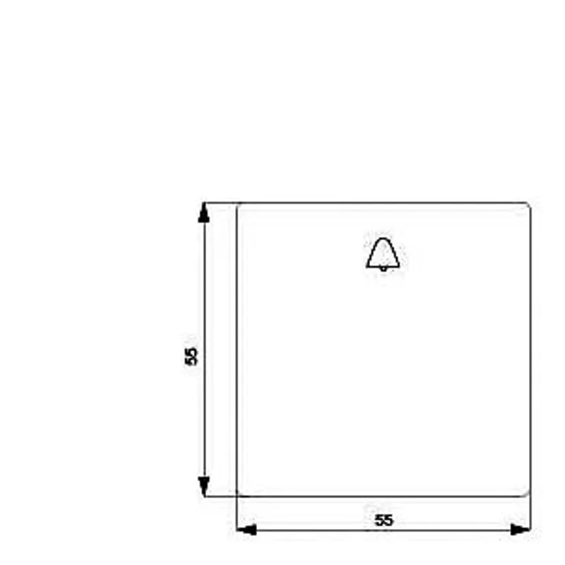Siemens 5TG6247 – DELTA i-system aluminum-metallic Rocker switch with bell symbol for pushbutton, 55x 55 mm — photo 3 of 3