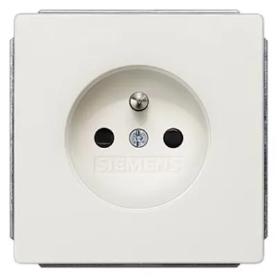 Siemens 5UB1367 – DELTA style titanium white SCHUKO, with grounding pin, with child protection, 2-pole according to CEE 7
