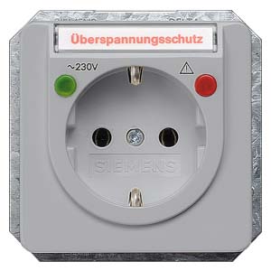Siemens 5UB1460 – DELTA profil silver SCHUKO overvoltage protection, function indicator, labeling field 10/16 A 250 V 65x 65 mm — photo 1 of 3