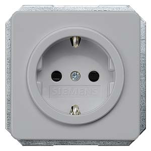 Siemens 5UB1468 – DELTA profil, silver SCHUKO socket outlet 10/16 A 250 V With screwless Connection terminals with increased… — photo 1 of 3