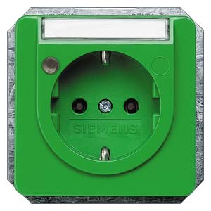 Siemens 5UB1474 – DELTA profil, green (SV) SCHUKO socket outlet 10/16 A 250 V With screwless Connection terminals Status… — photo 1 of 3