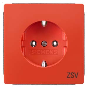 Siemens 5UB1827 – DELTA style, SCHUKO socket outlet 10/16 A 250 V with print ZSV orange — photo 1 of 3