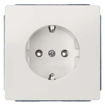 Siemens 5UB1853-0KK – DELTA style, titanium white SCHUKO socket outlet 10/16 A 250 V cover plate 68 x 68 mm without claws